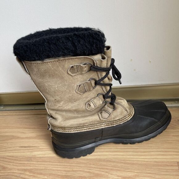 Sorel Men's Caribou Boots Size 8 Made In Canada Kaufman Wool Liners Winter *READ - Picture 3 of 12